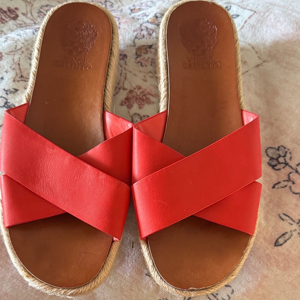 Vince Camuto Bold Red Slide Sandals